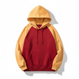 Sweat-shirt à capuche pour homme, couleur contrastée, pull-over pour l'automne et l'hiver, fournisseur OEM, logo personnalisé, sweat-shirt coupe-vent de qualité supérieure - Product Image 2