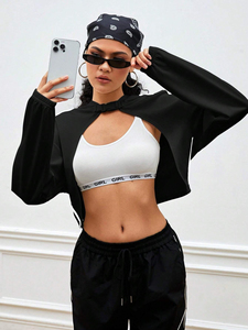 Logo personnalisé de haute qualité pantalons de survêtement et crop top à capuche ensemble crop top à capuche et joggers meilleure qualité Streetwear - Product Image 6