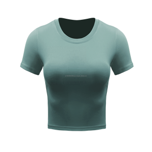 Nuevo Casual de manga corta ombligo expuesto ropa de entrenamiento al aire libre correr Yoga Fitness camiseta Crop Tops para mujeres - Product Image 3