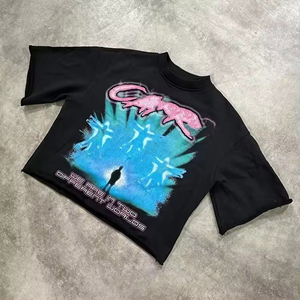 T-shirt surdimensionné 100 % coton pour homme, impression graphique personnalisée, streetwear unisexe, hip-hop, écologique, délavé à l'acide, vintage - Product Image 1