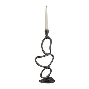 Portavelas cónico negro de lujo con base acampanada de tallo elegante y acento minimalista de acabado mate para decoración del hogar de lujo - Product Image 4