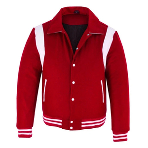 เสื้อแจ็คเก็ตหนังผสมขนสัตว์ผู้ชายแบบคอตั้ง สไตล์ Letterman สำหรับฤดูหนาว รุ่น Custom Versity - Product Image 5