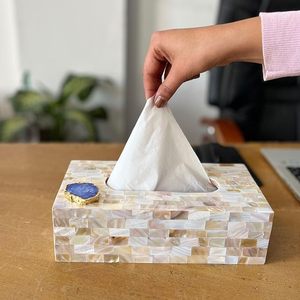 Caja de pañuelos de madera perla hecha a mano elegante, nuevo diseño para decoración de hogar y restaurante por ARTISAN AURA - Product Image 6