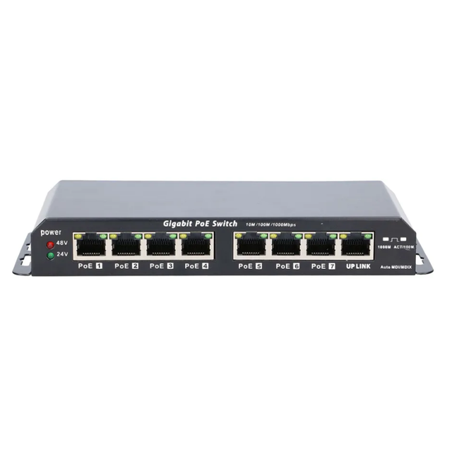 Extralink KRATOS | PoE Switch | Layer 2 | 7x Gigabit PoE 1x Uplink RJ45 Power Supply 24V 2.5A 60W EX.1025