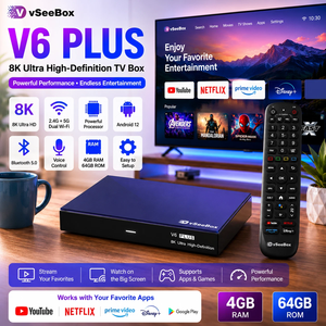 US กล่องทีวี vseebox V6 PLUS แอนดรอยด์14 4K S905Y5 Amlogic 4GB 5.0 BT Dual Band WiFi 100M อีเธอร์เน็ต Quad Core 4K - Product Image 1