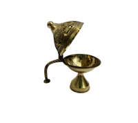 Brûleur d'encens en laiton doré artisanal et durable pour Bakhoor et encens en poudre, design moderne minimaliste MHQ