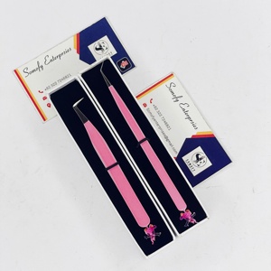 Somofy Enterprises Professional Stainless Steel Lash Tweezers 10mm Length Eyelash Extension Tool Elephant Design Serrated Tip - Product Image 6