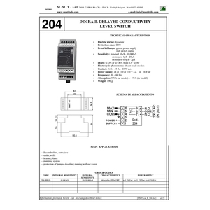 Regulador de nivel de conductividad de riel DIN 204 con función de encendido retardado y electrodo 230V CA Control de alta precisión - Product Image 3