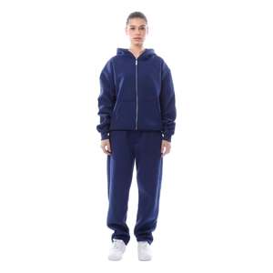 New Custom Style <b>Women</b> <b>Tracksuit</b> Hood Crop Sets Screen Print Heavyweight 100% Cotton <b>Velvet</b> Sweatsuit <b>Tracksuits</b> Set - Product Image 6