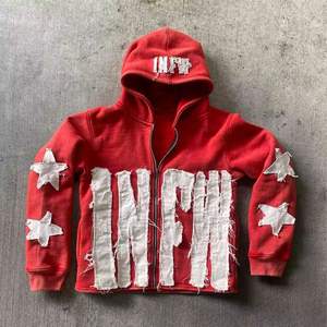 Hombres Funky Hoodie Street Fashion Pullover Loose Fit Sudadera con tela de algodón artístico - Product Image 5