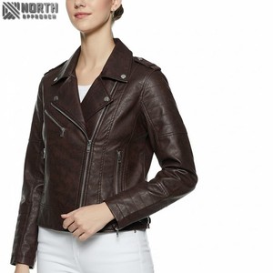 Nouveau Style femmes hiver en cuir véritable respirant décontracté veste en cuir meilleure vente personnalisable - Product Image 1