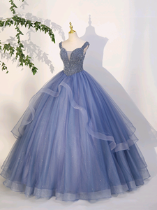 Khiêm tốn 15 quinceanera sang trọng đính cườm long lanh mô hình nàng tiên cá bóng tầng Chiều dài áo cưới váy phụ nữ cô dâu mặc prom - Product Image 6