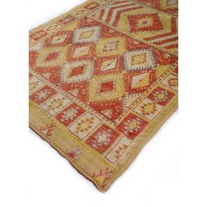 Alfombras de Lana Geométricas 3D de Estilo Clásico Nuray, Anudadas a Mano en Rojo y Naranja para Decoración de Sala de Estar, Modelo Pae-141 - Product Image 2
