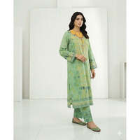 Ensemble de costume en mousseline de coton 100% cousu par des designers pakistanais, taille plus pour femmes, 3 pièces, longueur longue, SL00252