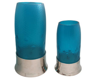 Jarrón de cristal con Base inferior de Metal plateado de diseño moderno elegante centro de mesa para el hogar boda sala de estar Oficina espacio inspirado INS - Product Image 4