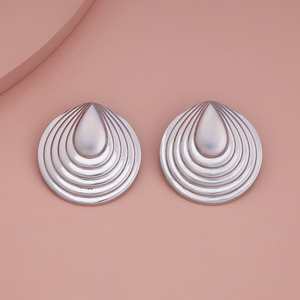 Pendientes Modernos 185897, Tipo Aro, Forma de Gota de Agua, Acero Inoxidable, Aleación de Zinc, con Perla y Diamante, para Fiestas y Bodas - Product Image 1