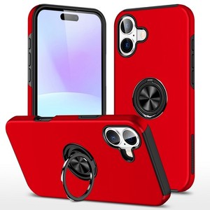 Coque iPhone 17 2025 Peinte à l'Huile avec Support Magnétique Plat Rouge - Product Image 1