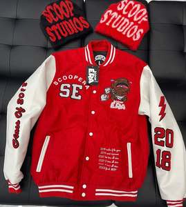 Ventes en gros de vestes de baseball rétro brodées d'ours, nouvelles tendances de printemps, tendance streetwear, personnalité, veste de baseball varsity pour femmes - Product Image 6