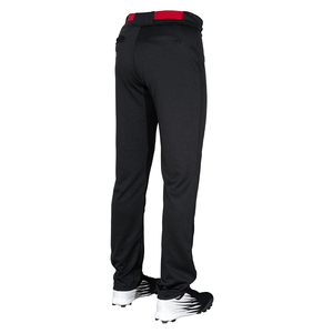 Men's Black Baseball Pants With <b>Red</b> <b>Belt</b> Moisture Wicking Polyester Regular Fit Adult Sportwear For Baseball And Softball - Product Image 4