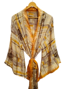 Camisa de Playa, Kimono de Seda para Mujer, Multicolor, Suave, Ropa de Casa, Blusa de Seda Multicolor, Kimono Corto Tipo Túnica - Product Image 2