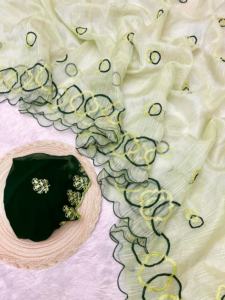 Authentique saree Sungudi en coton pour femmes saris traditionnels légers en pur coton en ligne - Product Image 2