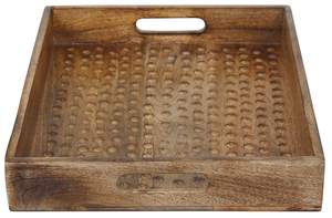 ถาดไม้ขนาดใหญ่16x12นิ้วแบบชั้นเดียวทันสมัยสำหรับจัดอาหารหวายสำหรับวางแสดงของใช้ในห้องครัว - Product Image 3