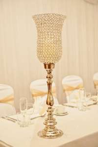 Longue pièce maîtresse en cristal d'aluminium argenté support de bougie en métal élégant pour décorations de table de mariage Table à la maison - Product Image 2