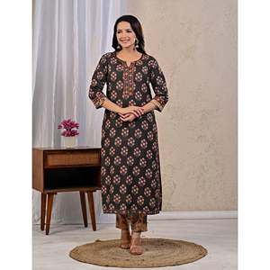 Conjunto de Salwar de Algodón Estampado Black Butta con Dupatta de Mulmul, Estilo Étnico Indio para Fiesta, Tela de Red Cosida - Product Image 3
