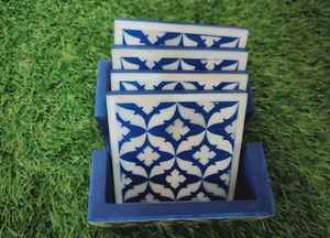 ที่รองแก้วสี่เหลี่ยมขัดเงา งานฝีมือ ทนทาน ทันสมัย ประดับด้วยลายกระดูกหลากสี ของตกแต่งบ้านสวยงาม ไอเดียของขวัญส่งเสริมการขาย - Product Image 4