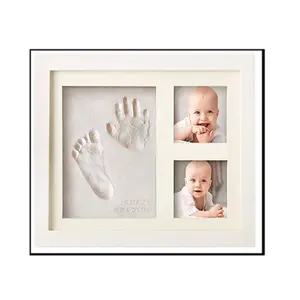 Baby Foot and Hand print Wall Picture Frame Eco-friend Baby Pet Paw Prints Souvenir BB Safe Inkpads Kit