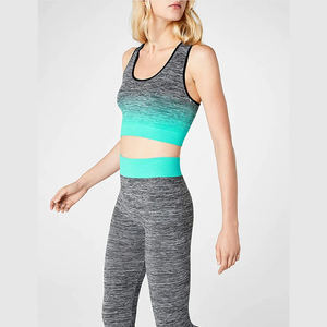2024 conjunto de Yoga de patrón sólido de alta calidad para mujer traje de gimnasio transpirable cintura elástica entrenamiento activo ropa atlética-venta al por mayor - Product Image 2