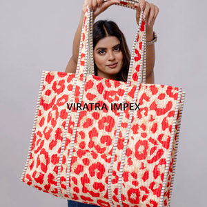 Ấn độ handmade cotton Leopard in Reversible sọc vai xử lý Bohemian phong cách Tote Túi hoàn hảo cho tiếp theo bãi biển kỳ nghỉ - Product Image 1