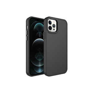 Étui de luxe Netzy Hard SAFARI Botox pour iPhone 14 Pro Noir avec cadre métallique élégant et design à boutons – Coques de téléphone portable - Product Image 1