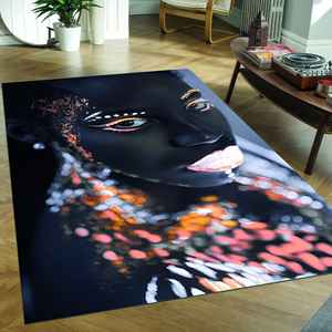 Black Woman <b>Rugs</b> Printed <b>Rug</b> - Modern, Personalized, Thick, <b>Outdoor</b>,Chenille <b>Rug</b> - Product Image 5