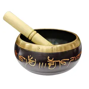 Оптовая продажа, чакра Алхимия, звуковая тибетская чаша для медитации, целительная бронзовая металлическая Поющая чаша для звуковой терапии и медитации