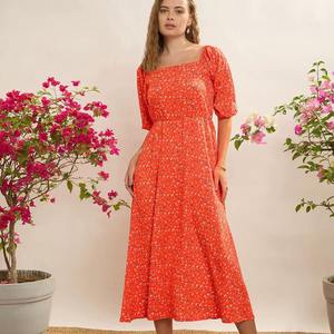 Vestido MIDI de mangas abullonadas de calidad superior para brunch o fiestas en el jardín y Bodas de verano disponible a un precio asequible - Product Image 6