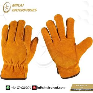 1 par de guantes de cuero de vaca, guantes de trabajo duraderos para hombres y mujeres, protección de manos, guantes de cuero para soldar de Pakistán - Product Image 5