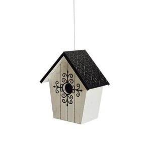 Nichoir à oiseaux en bois à suspendre pour la décoration de jardin en plein air, abri de nidification pour oiseaux en bois naturel rustique pour balcon, patio, cour, maison - Product Image 1