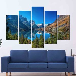 Toile imprimée du lac Saint-Mary et de l'île des Oies Sauvages, 5P Art, 5P Mix-Gallery Wrap - Product Image 1