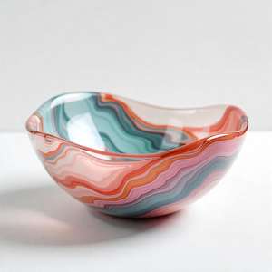 ชาม3D เรซินหลากสีแบบพรีเมี่ยมพร้อมดีไซน์แบบหมุนไล่ระดับสีศิลปะลายนางฟ้ามีสไตล์การตกแต่งห้องรับประทานอาหาร - Product Image 2