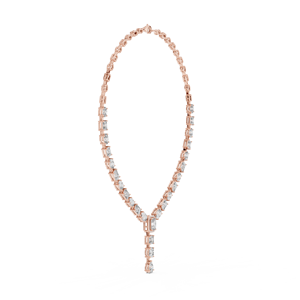 Collar Clásico de Oro Rosa Brillante de 10K para Mujer, con 21.178 Diamantes Cultivados en Laboratorio de Diferentes Formas, para Regalos y Fiestas - Product Image 4