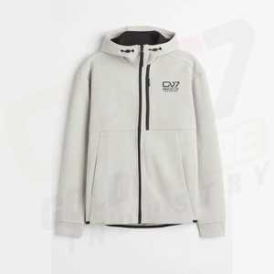 Sudadera con Capucha de Seguridad Reflectante de Alta Visibilidad para Invierno 2025, Sudadera de Forro Polar Gris, Chaqueta con Logotipo Personalizado para Hombre - Product Image 1