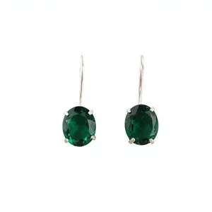 Hermosos y Elegantes Pendientes de Perlas de Agua Dulce con Esmeralda Verde Hechos a Mano, Chapados en Plata de Ley 925, Joyería Unisex para Regalo - Product Image 6