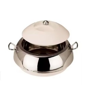 Casserole en métal en acier inoxydable haut servant des aliments marmite avec finition brillante nickelée couvercle rond marmites vente chaude - Product Image 1