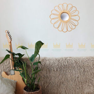 Espejo decorativo de pared de ratán de estilo moderno para el hogar, sala de estar, forma personalizable, precio al por mayor en Vietnam - Product Image 3