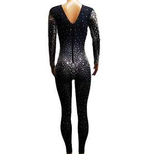 Trajes de club de baile para mujer, monos ajustados sin mangas, ropa de discoteca de lentejuelas brillantes para noche de fiesta - Product Image 2