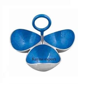 ชามกลมเคลือบเงาโลหะสีน้ำเงินสำหรับตั้งแคมป์ - Product Image 4