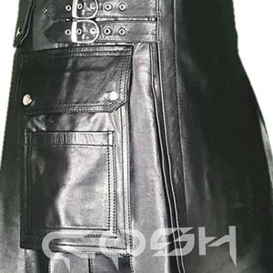 Kilt en cuir noir de sport pour hommes actifs écossais Kilts traditionnels de fierté écossaise incarnés avec une élégance raffinée - Product Image 5