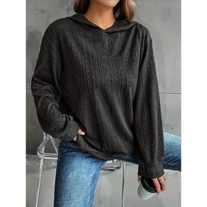 เสื้อมีฮู้ดสีขาวอินเทรนด์ของผู้หญิง100% ผ้าฝ้ายทอสวมใส่สบายและแสดงแฟชั่นอ่อนเยาว์ - Product Image 5