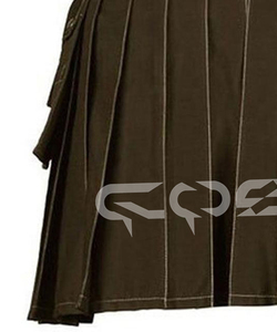 Victory Utility Kilt Mens Scottish Chocolate Brown Deluxe Utility Fashion Kilt para eventos casuales con bolsillo lateral, proveedor de Kilt - Product Image 4